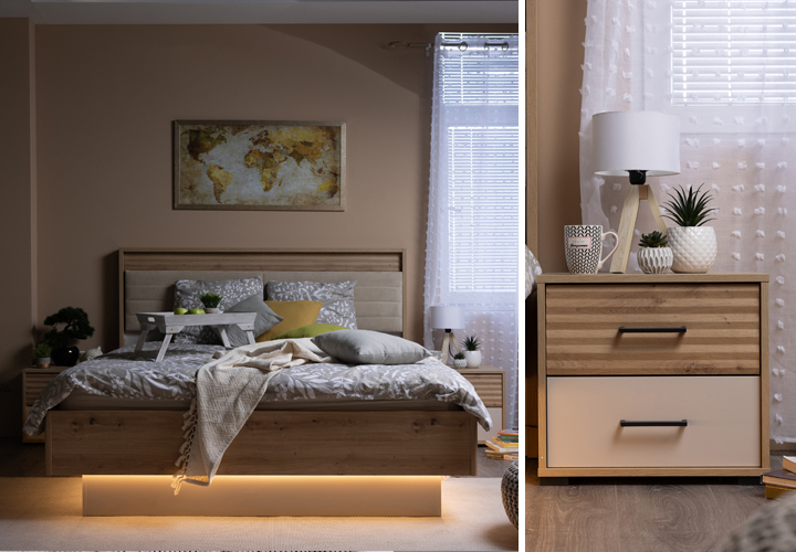 Spavaća soba MODENA – dizajnersko osveženje uz dekor kašmira